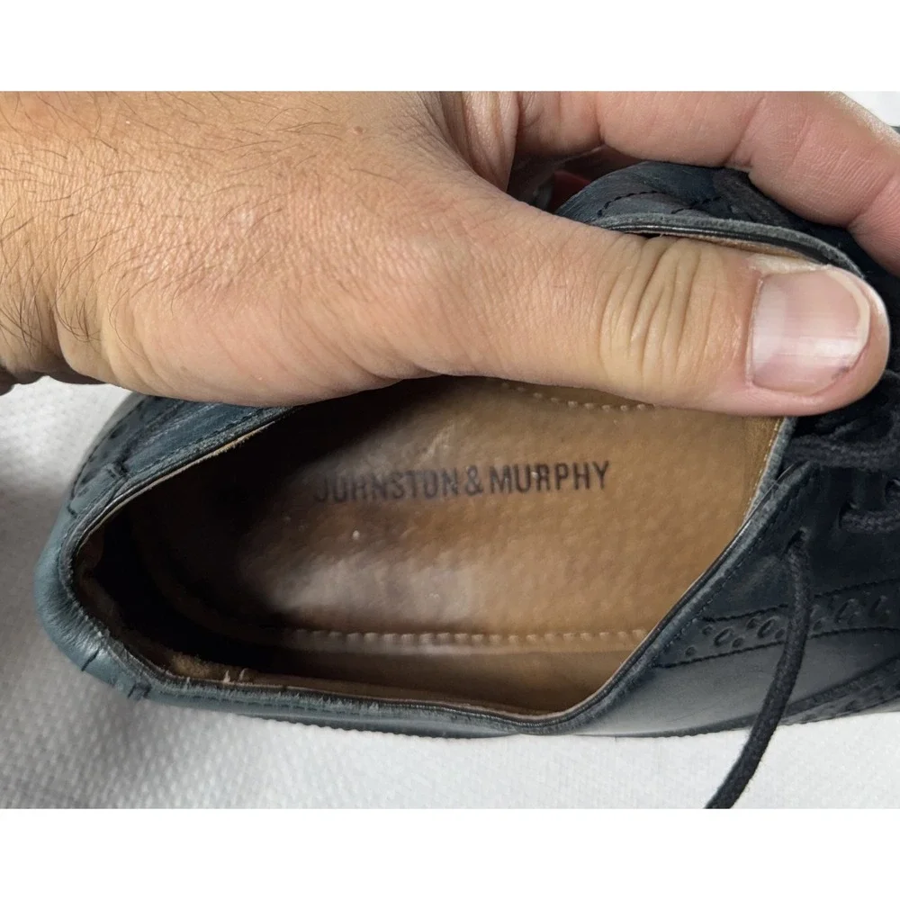 Johnston & Murphy Shoes Mens Size 10 Oxford Brogue‎ Leather Dress Formal Lace Up